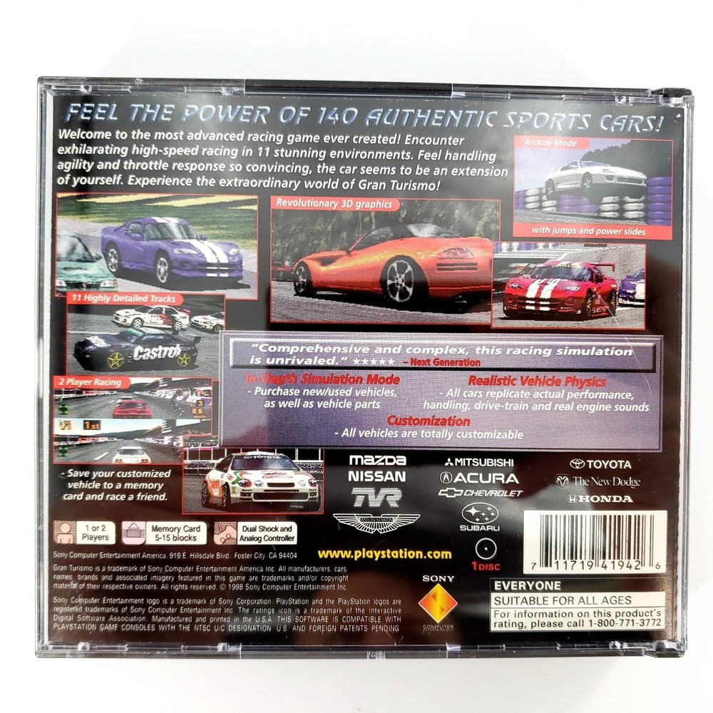Gran Turismo (Sony PlayStation 1, 1998) Complete Black Label Tested & Works - Picture 7 of 7